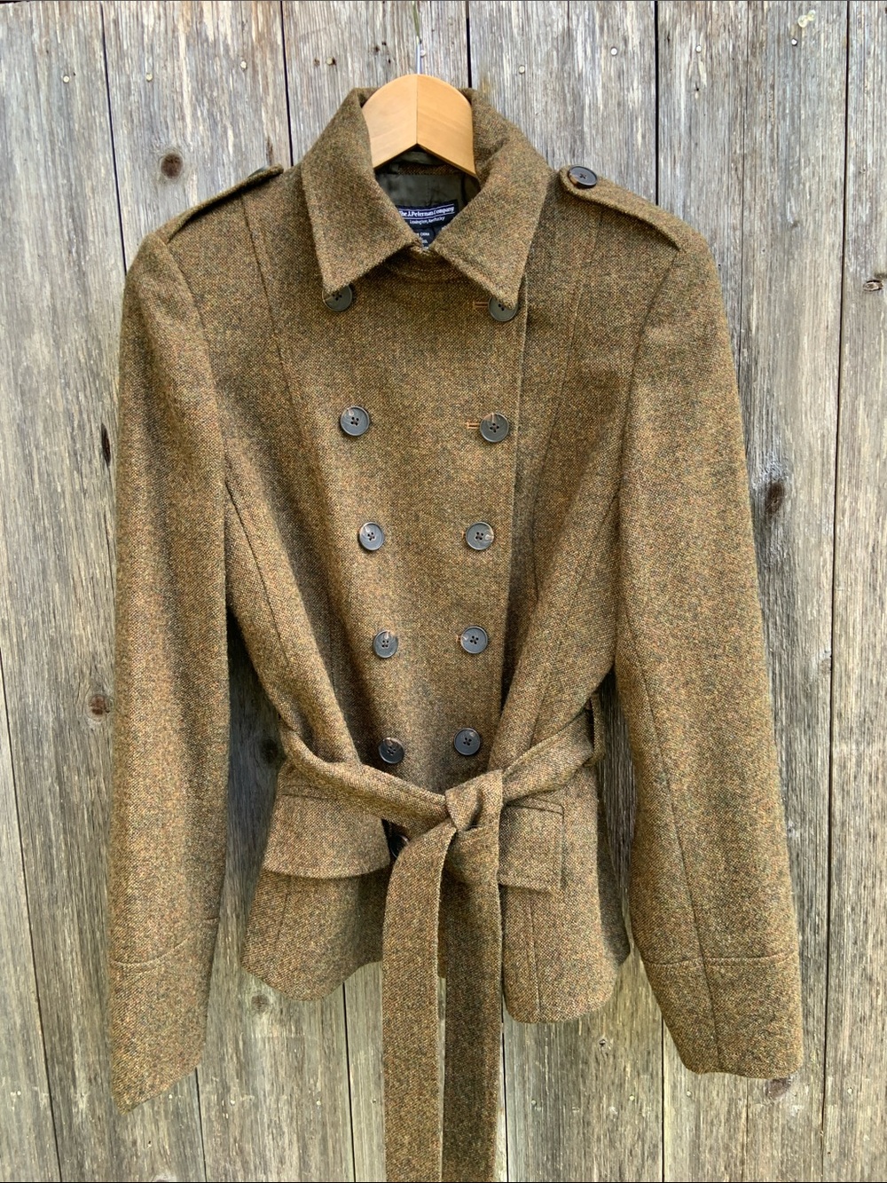 J Peterman Wool Military Belted Jacket 10